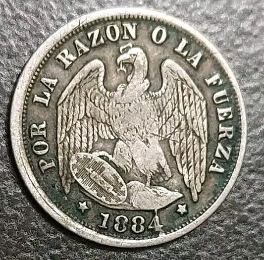 Read more about the article 1884 Chile 1/2 Decimo Rare Key Date Old Silver Small Chilean Coin Eagle KM 137.3