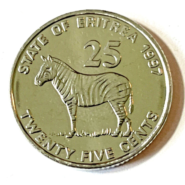 Read more about the article 1991 Eritrea 25 cents Coin Grevy’s Zebra Horse Animal African Wildlife