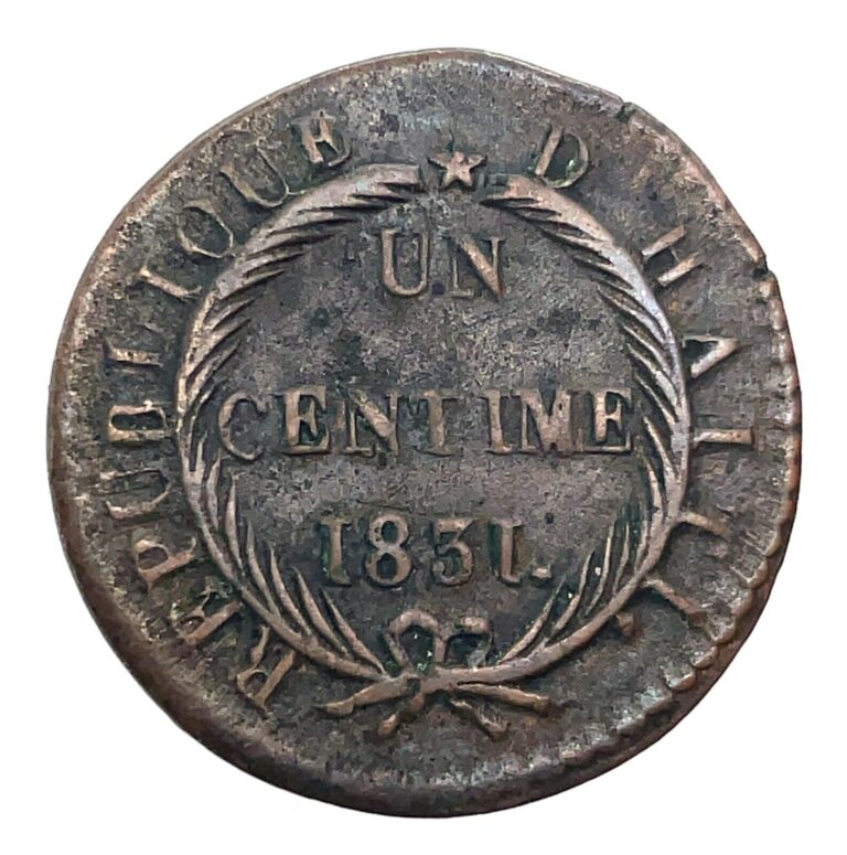 Read more about the article HAITI  1 Centime  1831 / AN28 VF++/ XF  Rare Vintage Coin KM #A21