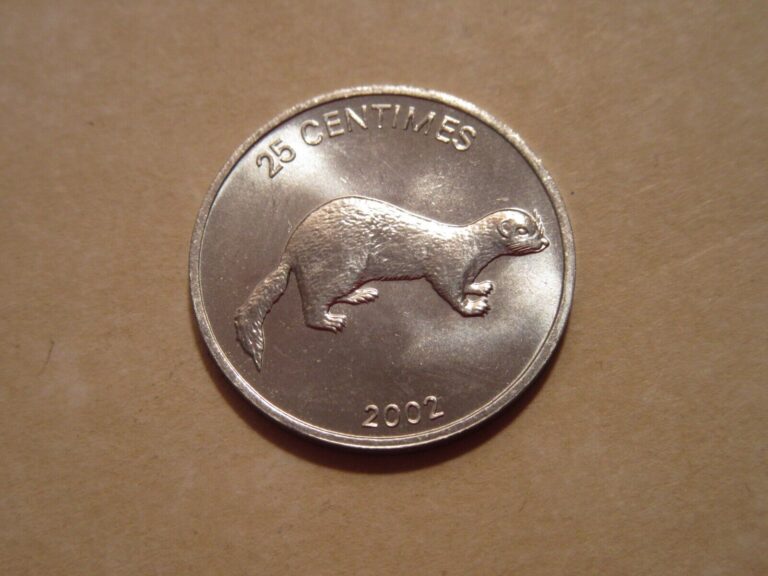 Read more about the article 2002 CONGO OTTER coin  25 centimes   LION   uncirculated animal