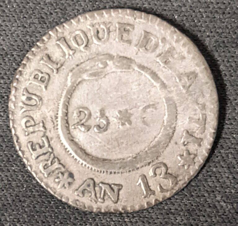 Read more about the article 1816 Haiti AN13 ~ 25 Centimes Silver Coin ~ Republique D’ Hayti 25C