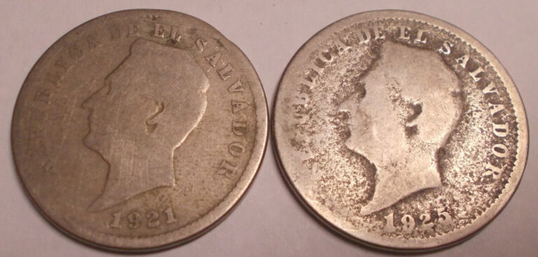 Read more about the article El Salvador Lot of 2 Cu-Ni Coins: 1921 and 1925 both 10 Centavos Fair Grade?