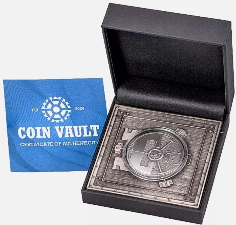 Read more about the article 2024 Fiji 1 oz Silver Coin Vault Coin w/ Metal Base W/ COA