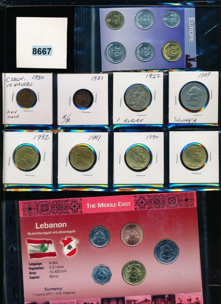 Read more about the article WORLD COINS – LEBANON – CZECH – EUROPE CIRC TO PROOF – #8667 – SPECIAL LOT