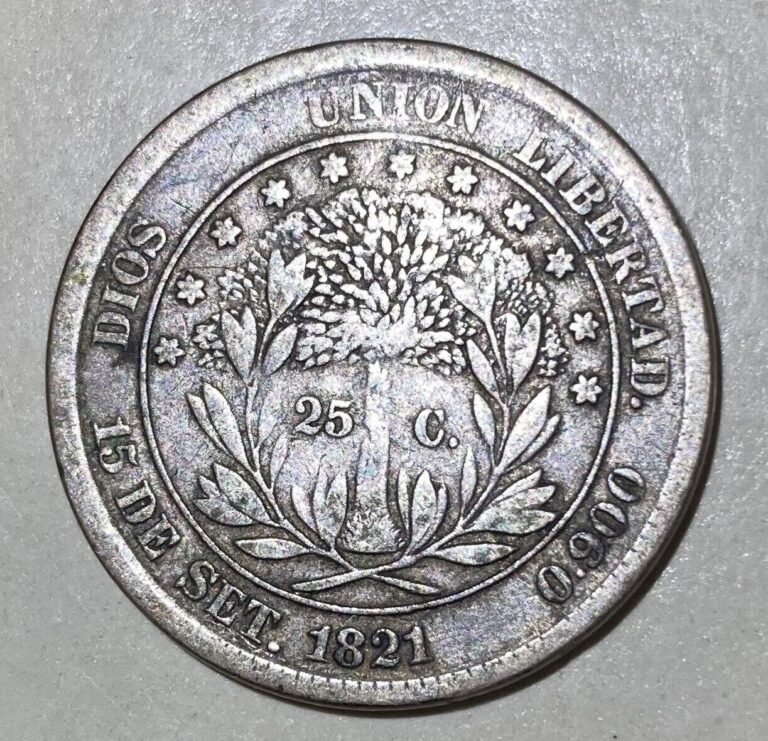 Read more about the article 1871 Honduras 25 Centavos Silver Coin 1 Year Type