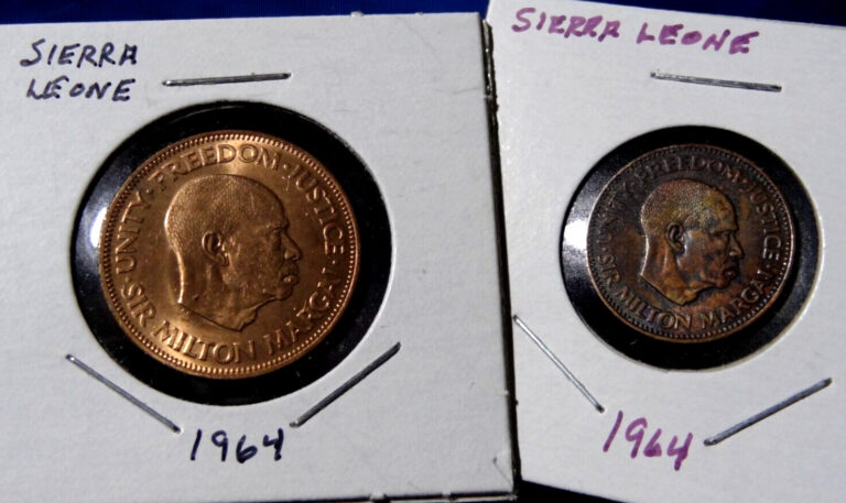 Read more about the article 1964 Sierra Leone One Cent World Coin (Bonus half cent) 2 coins