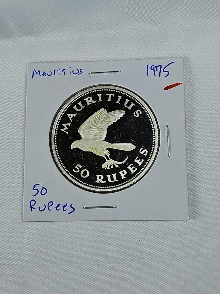 Read more about the article 1975 Mauritius 50 Rupees  Silver Proof Coin Kestrel