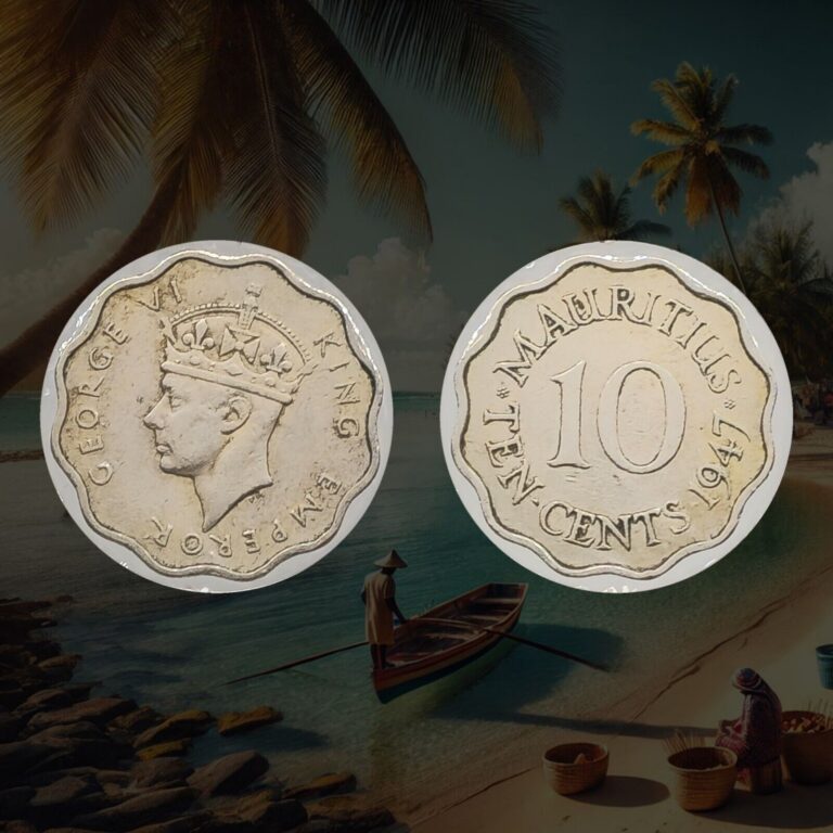 Read more about the article 1947 Mauritius 10 Cents Coin  Crowned head of King George VI