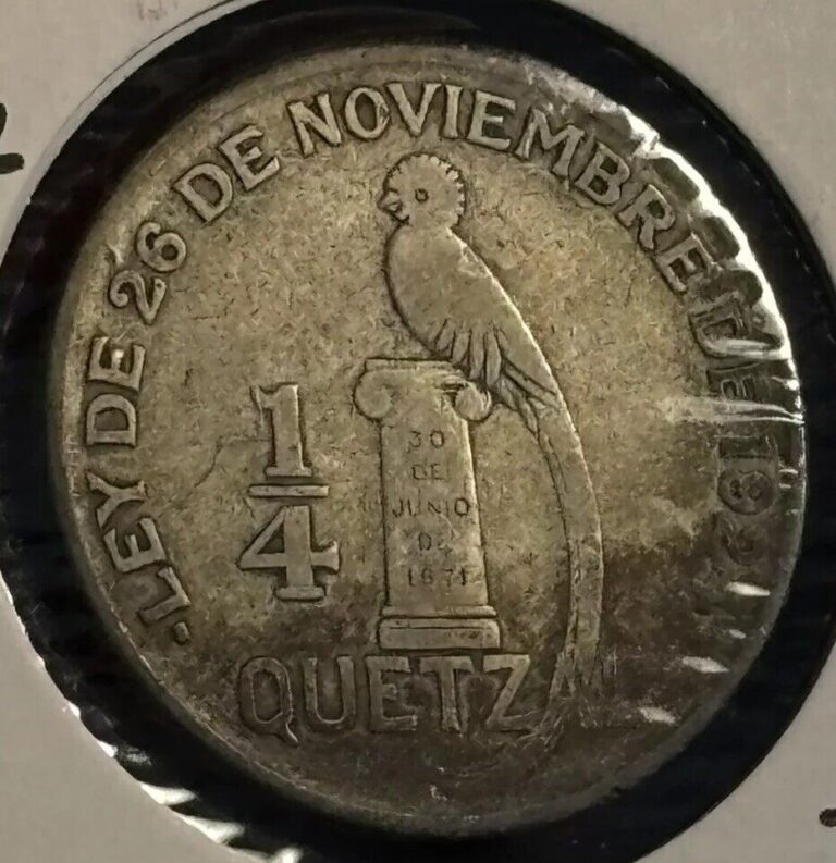 Read more about the article NICE! Silver Guatemala 1926 1/4 Quetzal – World Foreign Silver Coin