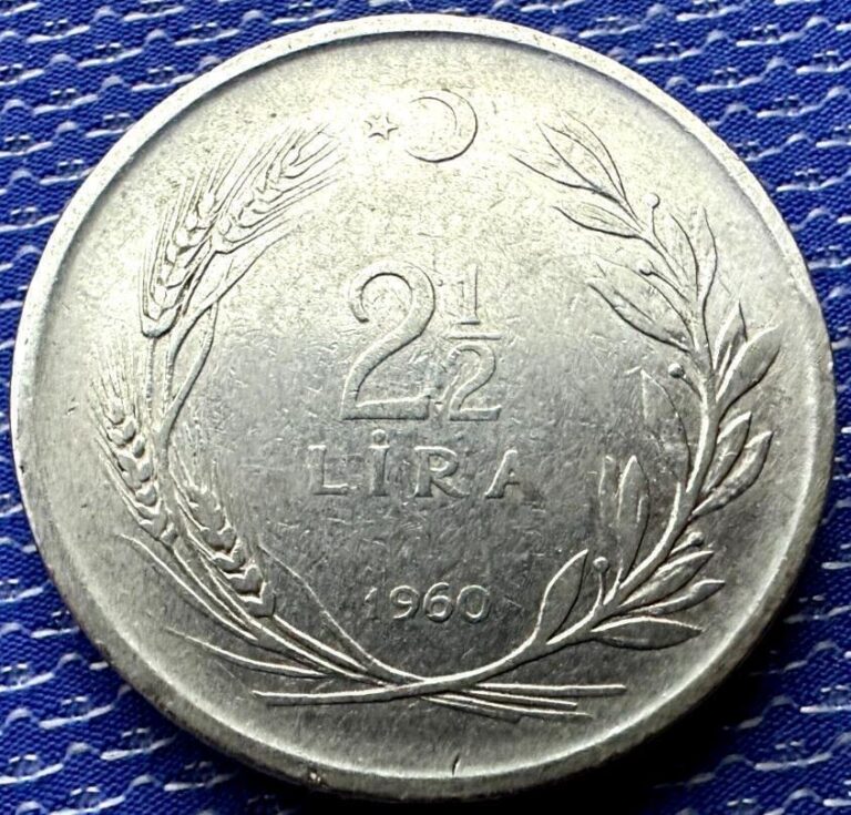 Read more about the article 1960 Turkey 2 1/2 Lira Coin   #ZK41