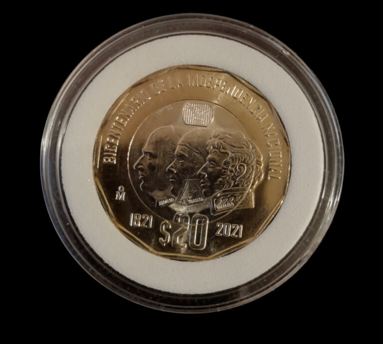 Read more about the article MEXICO 20 PESOS COIN MONEDAS 2021 BICENTENARIO INDEPENDENCIA NACIONAL