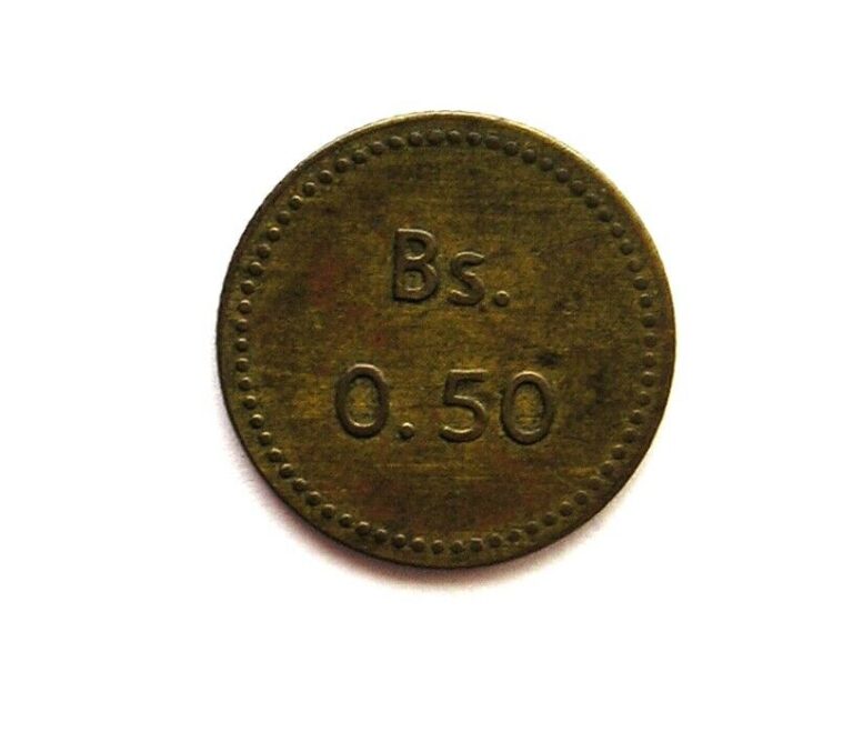 Read more about the article Venezuela Coin 0.50 Bolívar 1939 Isla de Providencia Leper Colony  Brass  KM#L21