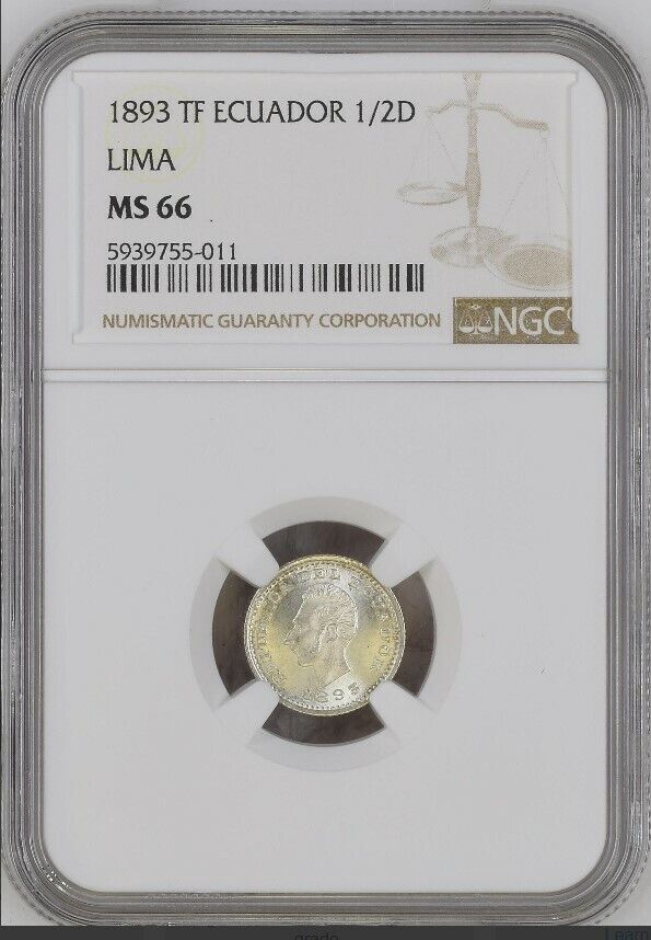 Read more about the article RARE TOP POP 1893 LIMA Ecuador 1/2 Decimo Silver Coin NGC MS 66 *WOW* WHITE