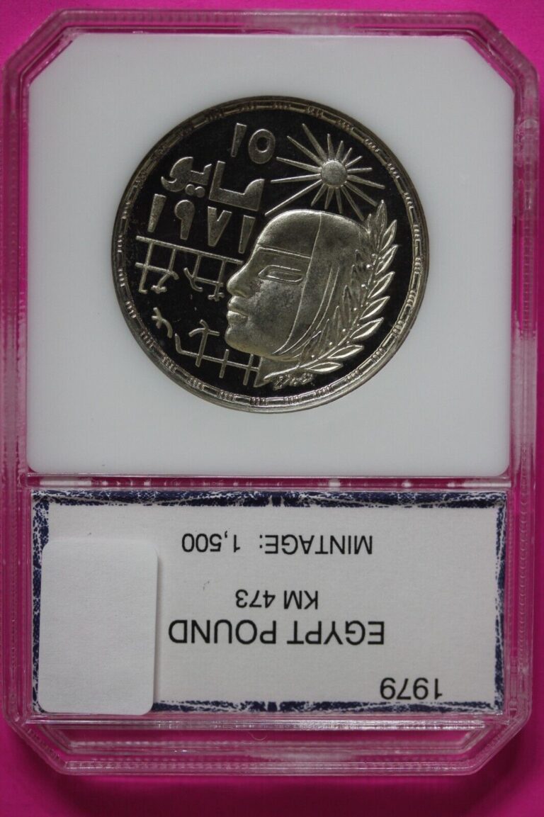 Read more about the article 1979 Egypt 1 Pound Proof .720 Fine Silver Very Rare Old School PCI Slab 272