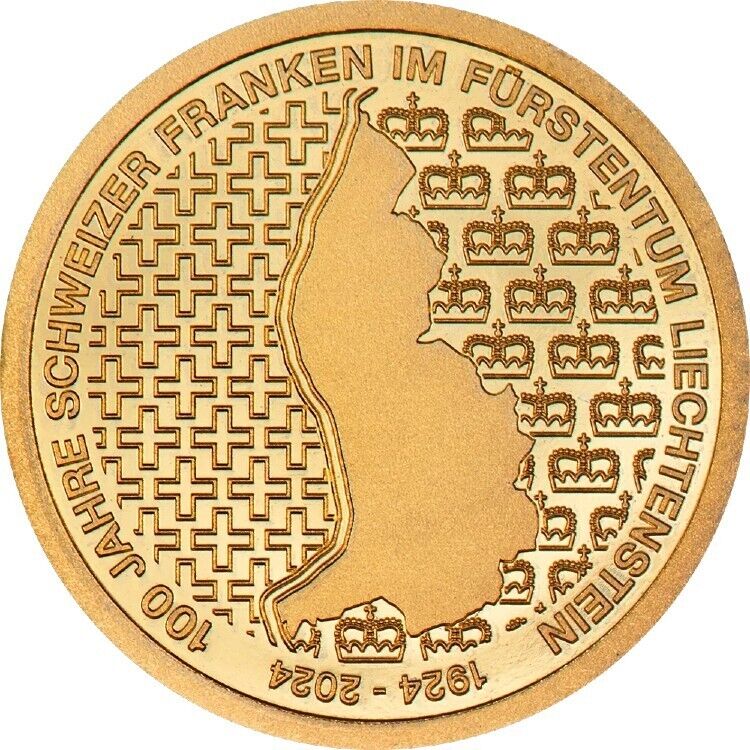 Read more about the article 100 Years Swiss Franc in Liechtenstein 2024 Gold Coin Coin Investment Trust