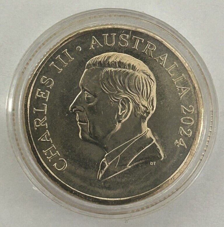 Read more about the article Australia 2024 Aluminum-Bronze 1 Dollar. Charles III. In Capsule UNC BU.