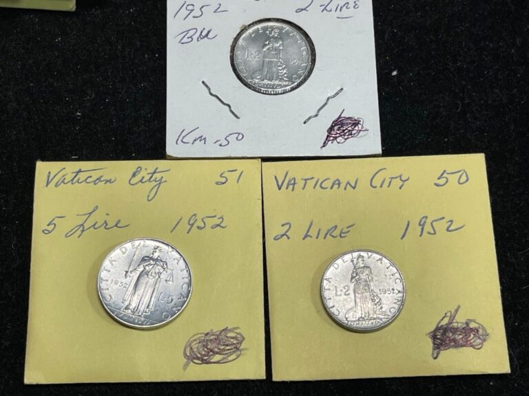 Read more about the article Early Vatican City 3 Coins lot Excellent Condition