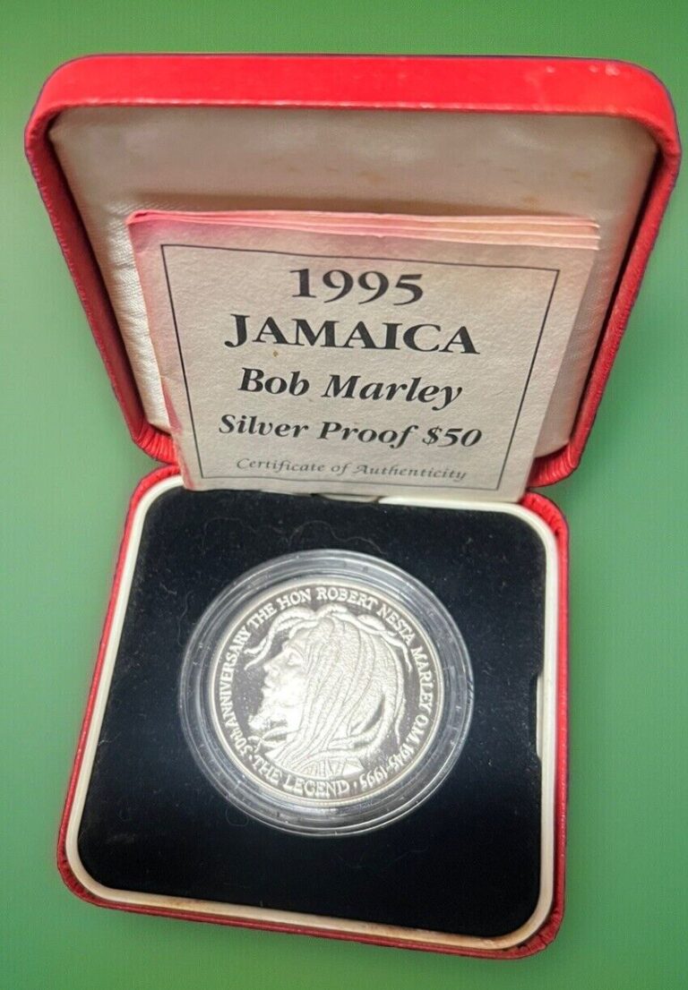 Read more about the article Bob Marley 1995 Royal Mint $50 Silver Proof Very RARE Jamaica Coin w/ COA 🇯🇲