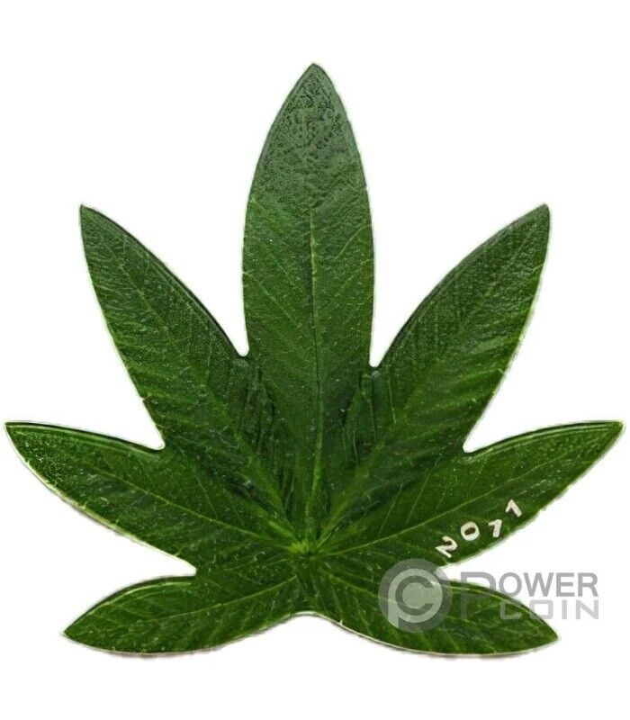 Read more about the article MARIJUANA Cannabis Scented Leaf Silver Plated Coin 100 Francs Benin 2011