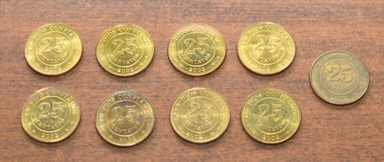 Read more about the article Lot of 9 – 25 Centavos Nicaragua Coins 2002 Circulated