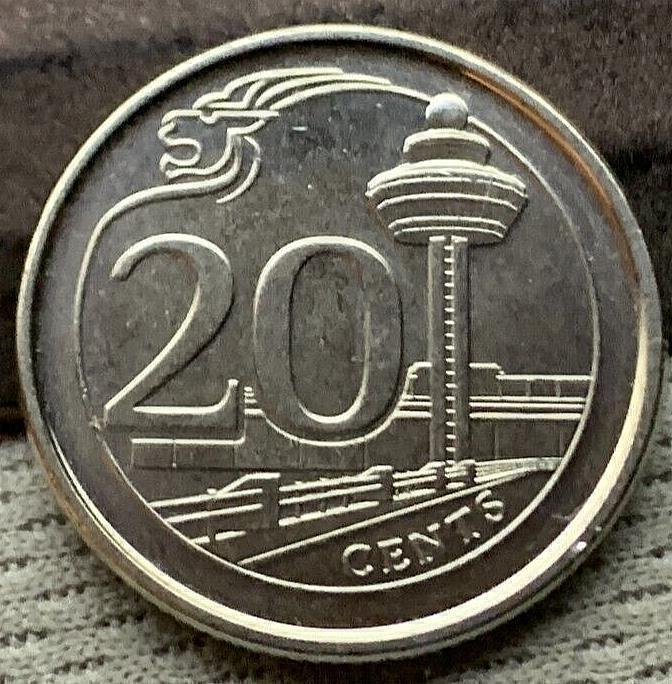 Read more about the article 2013 Singapore 20 cents Coin UNC  Changi Airport     #M08