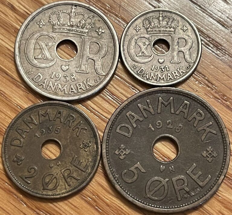 Read more about the article Lot of 4 Denoms Denmark Coins  1928-1938  High Grade – Combined Shipping OK