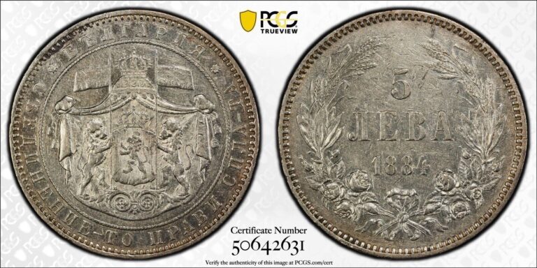 Read more about the article Bulgaria 1884 5 Leva Pcgs Xf Details Cleaned Tough Coin