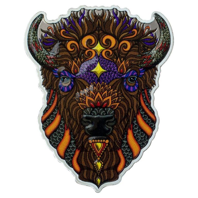 Read more about the article 2021 Solomon Islands Spirit Animal Series – Bison Shaped 1 oz Silver Colorize…