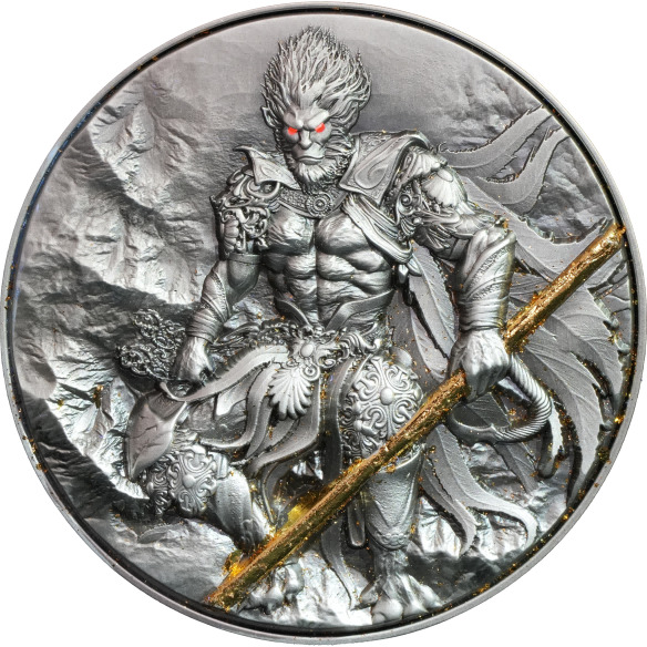 Read more about the article 2024 Cameroon Monkey King 2 oz Silver 11.5 oz Copper Antiqued High Relief