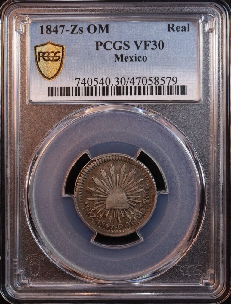 Read more about the article 1847-Zs Mexico Silver One Real – PCGS VF30 – Scarce Coin! Excellent Original+