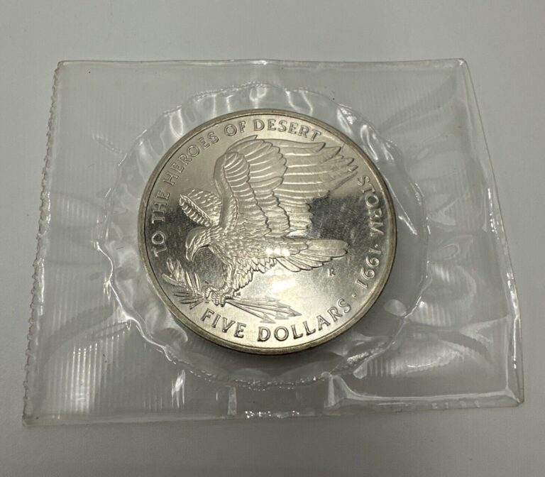 Read more about the article 1991 MARSHALL ISLANDS $5 DOLLAR COIN “TO THE HEROES OF DESERT STORM” UNC/SEALED