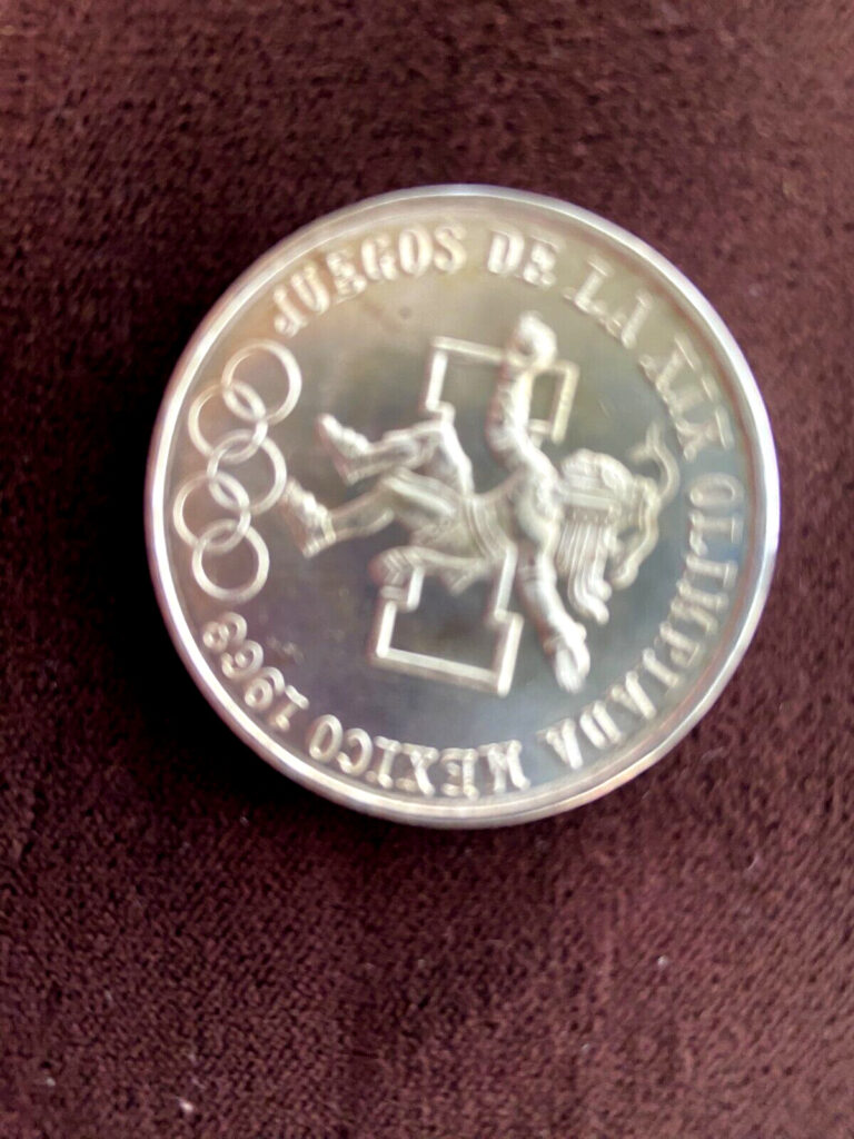 Read more about the article 1968 – Mexico  25 Pesos  XIX Olympic Games in Mexico City  .720 Fine Silver