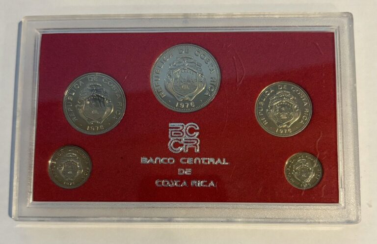 Read more about the article 1976 Bank of Costa Rica  5-Coin Proof Set Low Mintage RARE!!! (original sleeve)