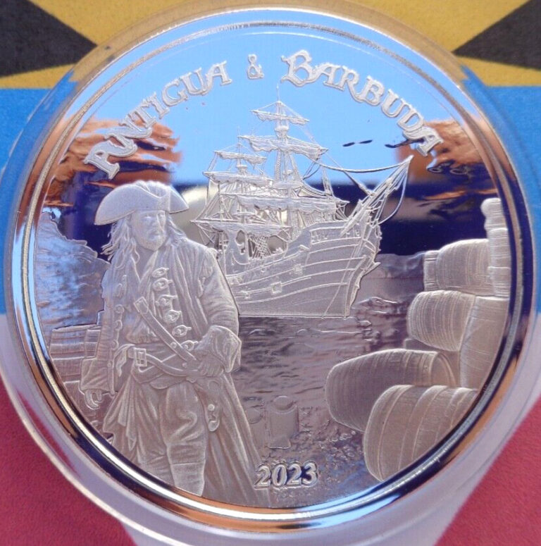 Read more about the article 2023 Antigua and Barbuda RUMRUNNER PIRATE $2 Caribbean BU coin .999 fine silver