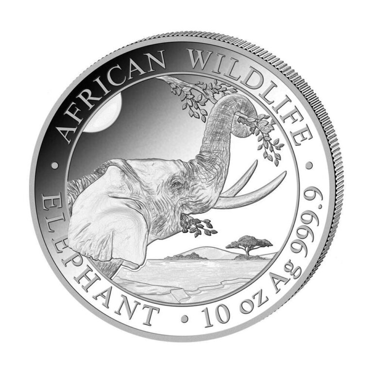 Read more about the article Somalia 2023 10-oz Silver African Wildlife Elephant BU