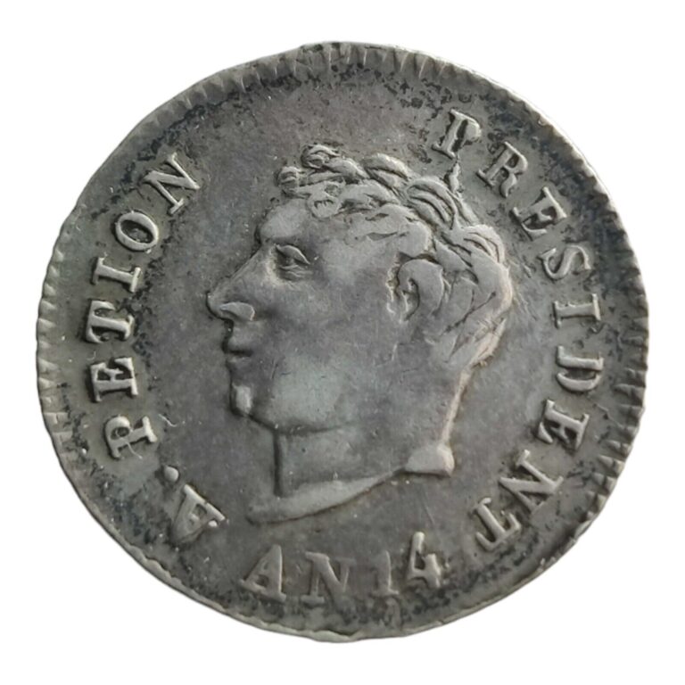 Read more about the article Haiti L’An-14 (1817) 25 Centimes Small Silver Revolutionary Coin Phrygian Cap 4F