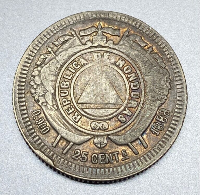 Read more about the article 🇭🇳 HONDURAS • 25 CENTAVOS 1888 • SILVER OLD COIN