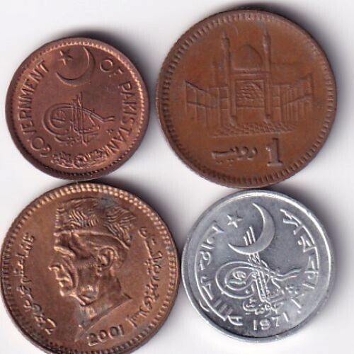 Read more about the article Four Pakistan coins  1 Pie  1 Paisa  1 Rupee