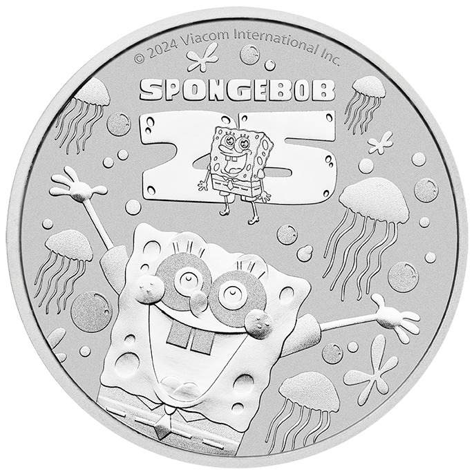 Read more about the article 2024 Tuvalu SpongeBob SquarePants 25th Anniversary 1 oz Silver BU Coin