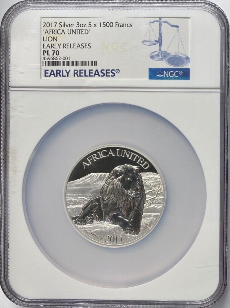 Read more about the article 2017 Ivory Coast 1500 Francs 3-oz Silver Africa United LION NGC PL-70 UCAM ER