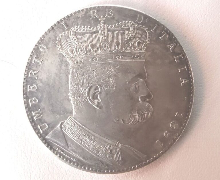 Read more about the article SAVOIA REGNO D’ITALIA UMBERTO I COLONIA ERITREA 5 LIRE TALLERO 1891 R PERIZIATA