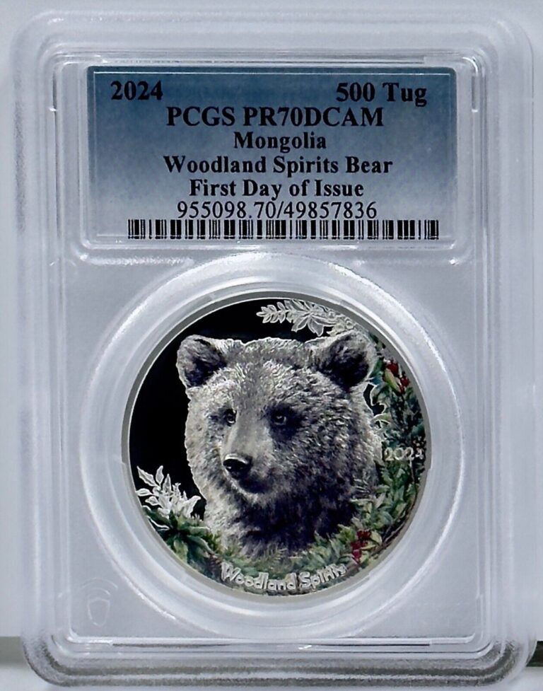 Read more about the article 2024 Mongolia Gobi Bear 500T Silver Coin PCGS PR70DCAM High Relief FDOI 9999