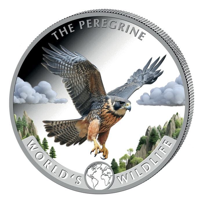 Read more about the article 2024 Congo World’s Wildlife Peregrine Falcon Colorized 1 oz silver coin w/ COA