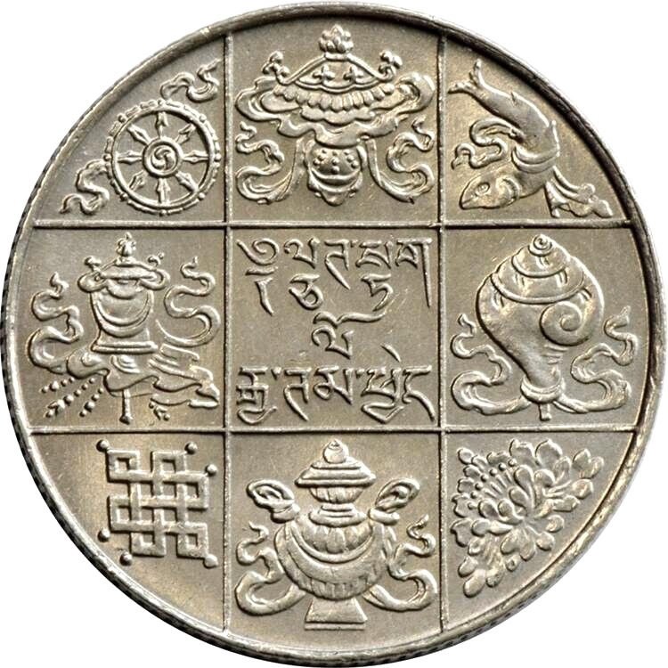 Read more about the article Bhutan half rupee 50 chetrum coin Golden fish of good fortune