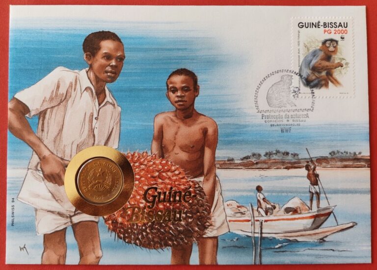 Read more about the article Guinea-Bissau ** 1 Peso 1977 ** Coin Cover Stamp Excellent!!!