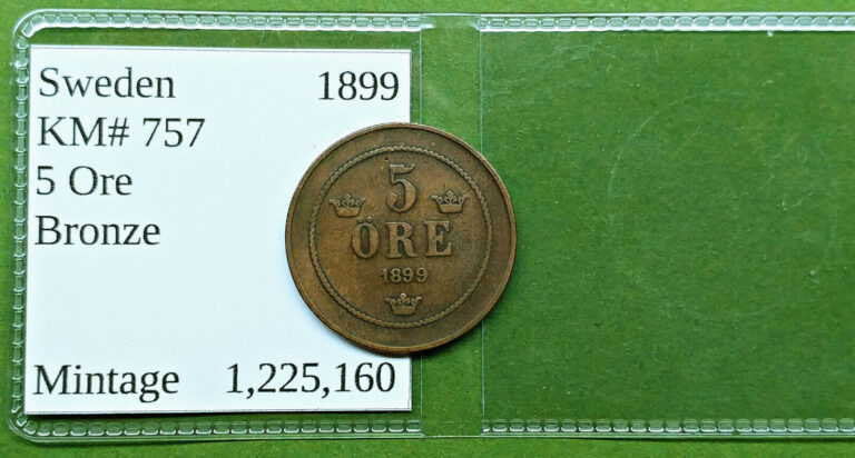 Read more about the article Nice Old Sweden 5 ore Coins 1899 Vintage World Black Friday Special !!