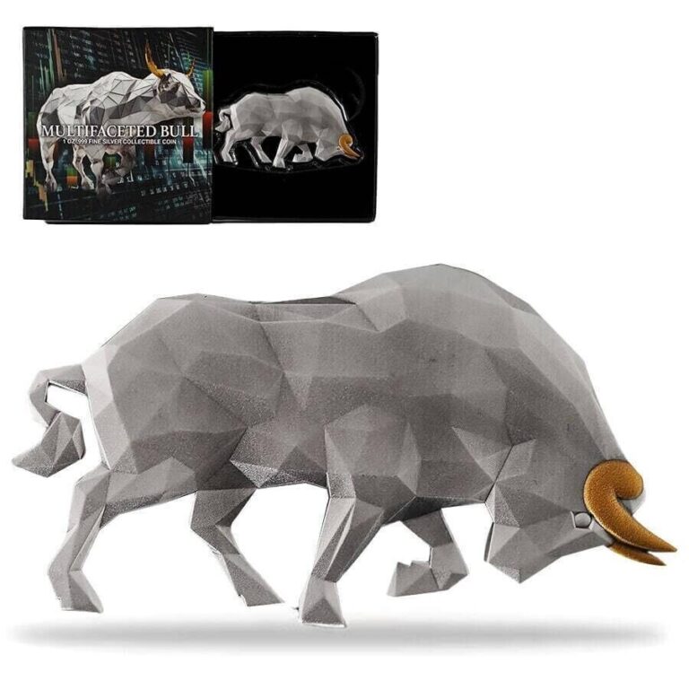 Read more about the article 2024 Chad Multifaceted Bull Shaped 1 oz Silver Coin – 1 000 Mintage