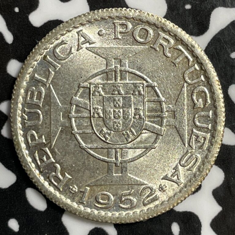 Read more about the article 1952 Angola 10 Escudos Lot#E6033 Silver! High Grade! Beautiful!