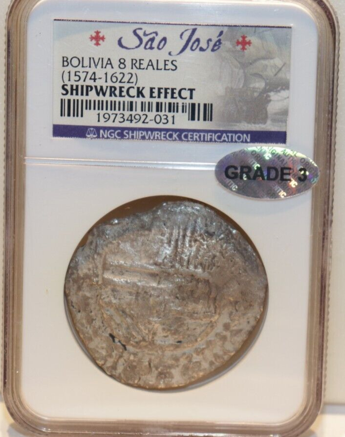 Read more about the article 1574-1622 NGC Bolivia 8 Reales Silver Sao Jose Shipwreck Effect Coin