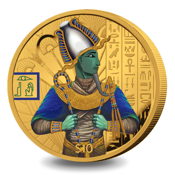 Read more about the article 2023 Sierra Leone Egyptian Gods Osiris Gold Gilt 1 oz Silver Coin